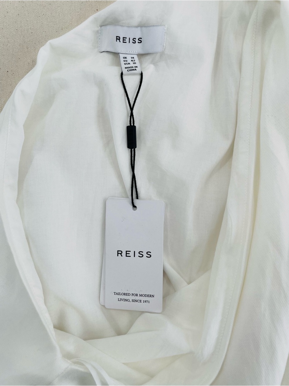 Reiss Ivory One-Shoulder Gown with Sculpted Bow - Picture 7 of 15